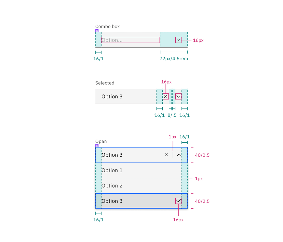 Spacing for combo box dropdown